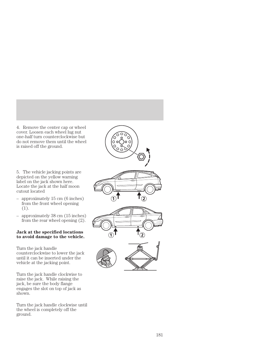 Roadside emergencies | FORD 2001 Focus User Manual | Page 181 / 296