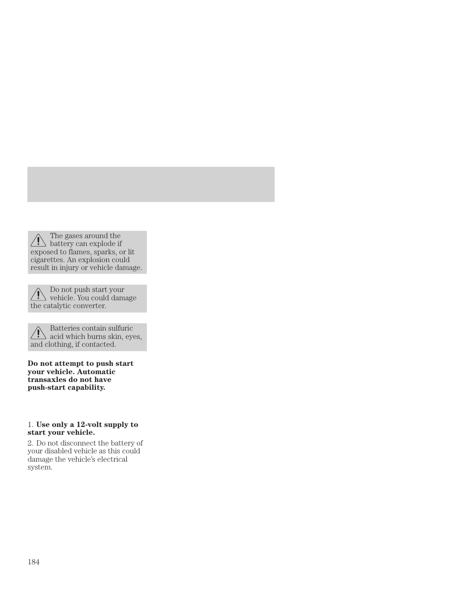 Roadside emergencies | FORD 2001 Focus User Manual | Page 184 / 296