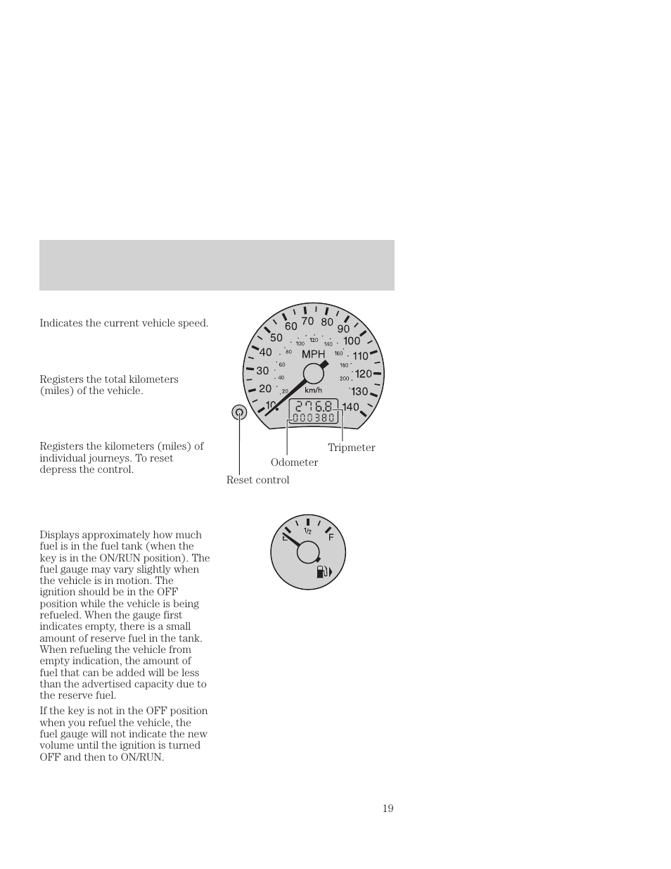 Instrumentation | FORD 2001 Focus User Manual | Page 19 / 296