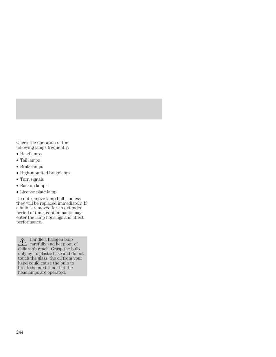 Maintenance and care | FORD 2001 Focus User Manual | Page 244 / 296