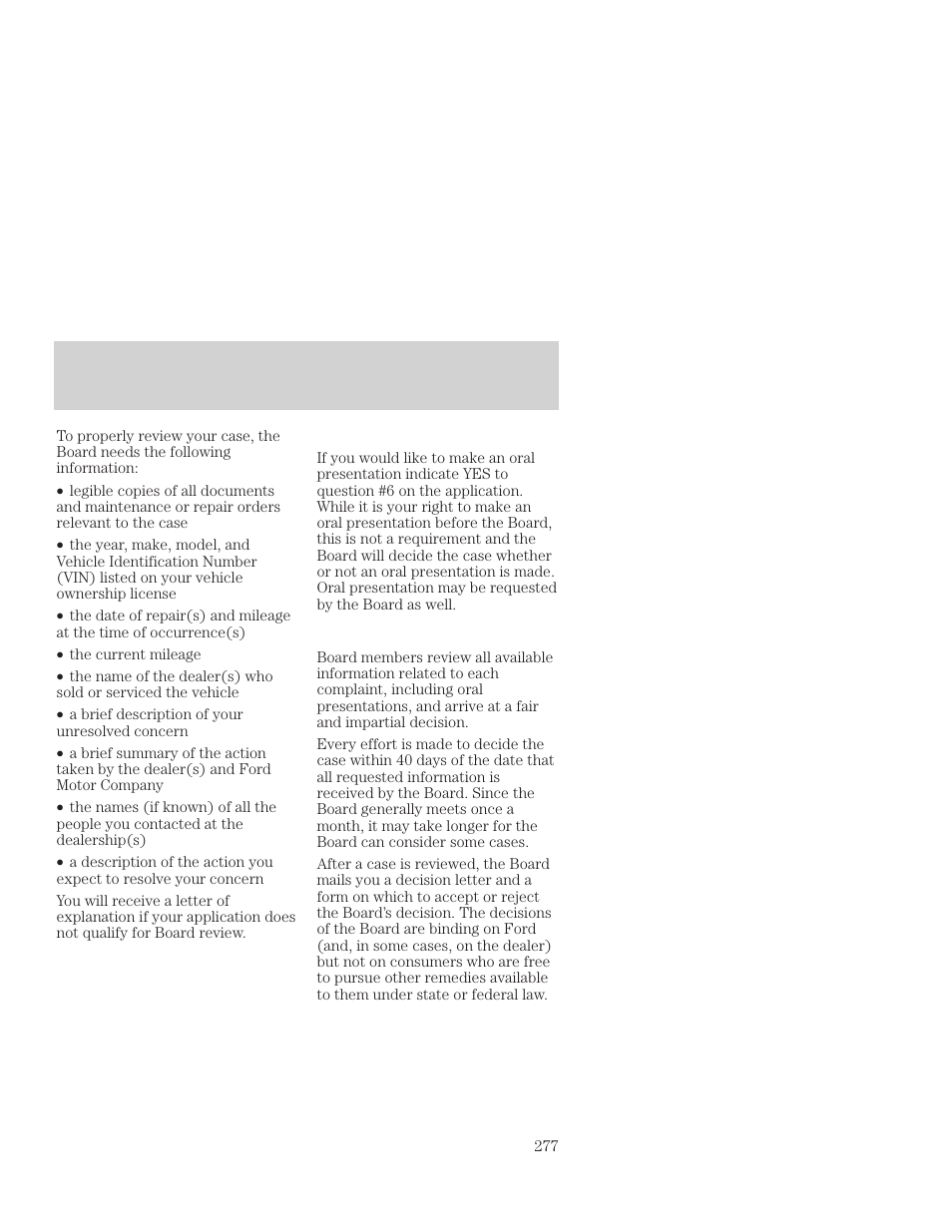 Customer assistance | FORD 2001 Focus User Manual | Page 277 / 296