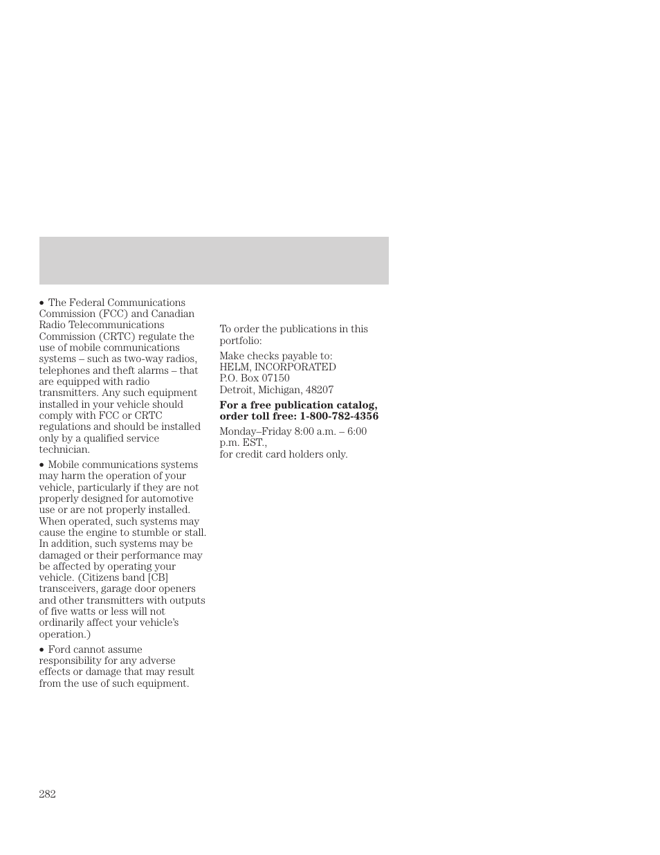 Customer assistance | FORD 2001 Focus User Manual | Page 282 / 296