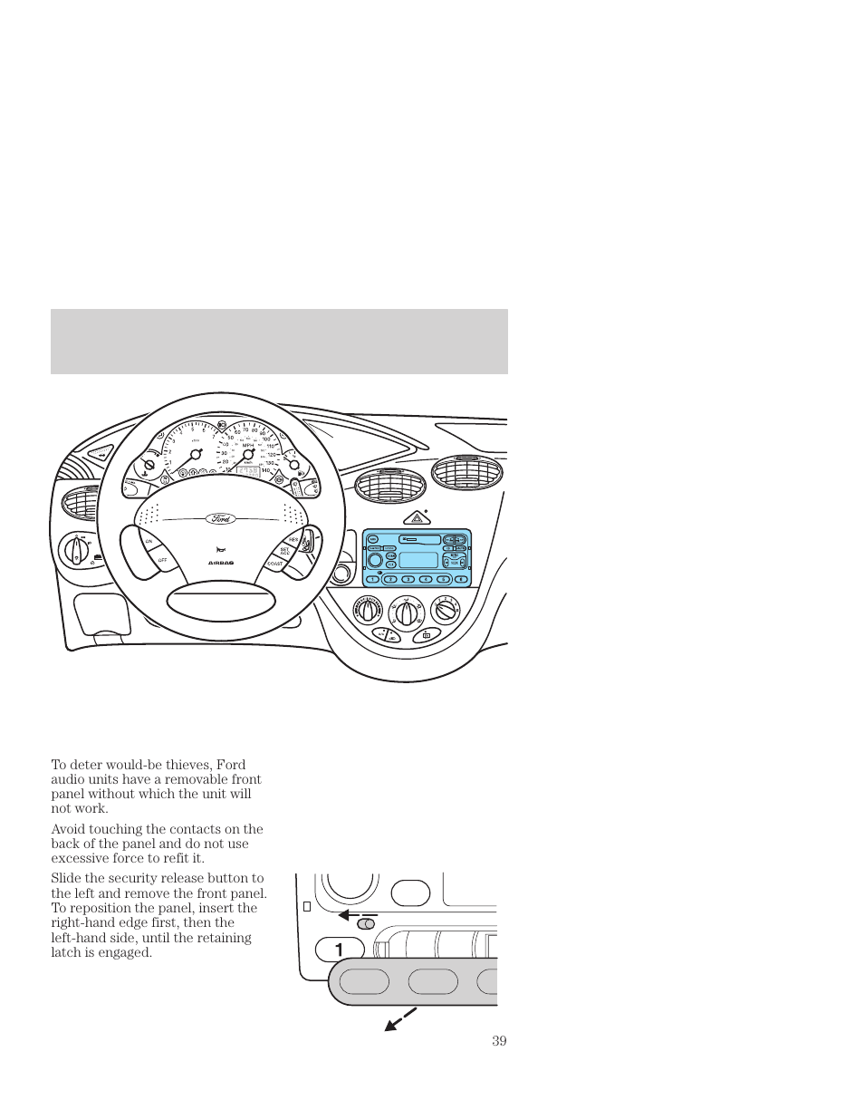 Controls and features | FORD 2001 Focus User Manual | Page 39 / 296