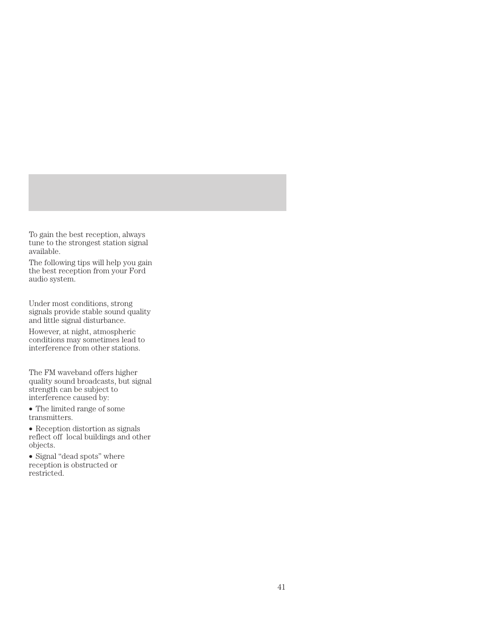 Controls and features | FORD 2001 Focus User Manual | Page 41 / 296