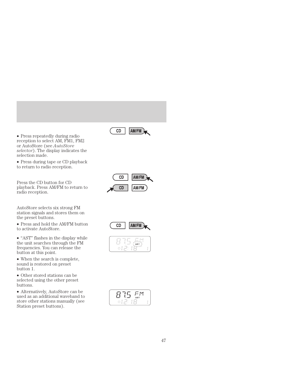 Controls and features | FORD 2001 Focus User Manual | Page 47 / 296