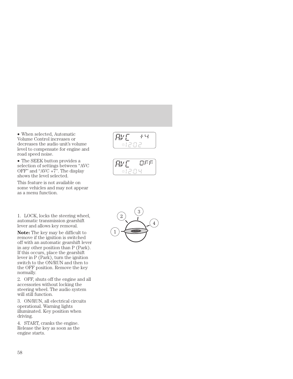 Controls and features | FORD 2001 Focus User Manual | Page 58 / 296