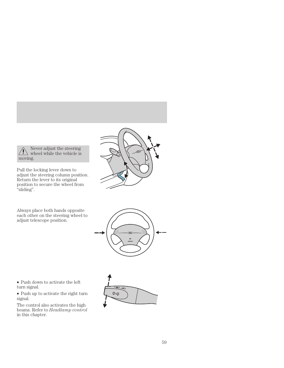 Controls and features | FORD 2001 Focus User Manual | Page 59 / 296