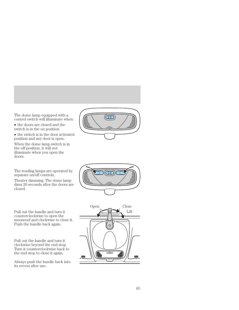 Controls and features | FORD 2001 Focus User Manual | Page 65 / 296