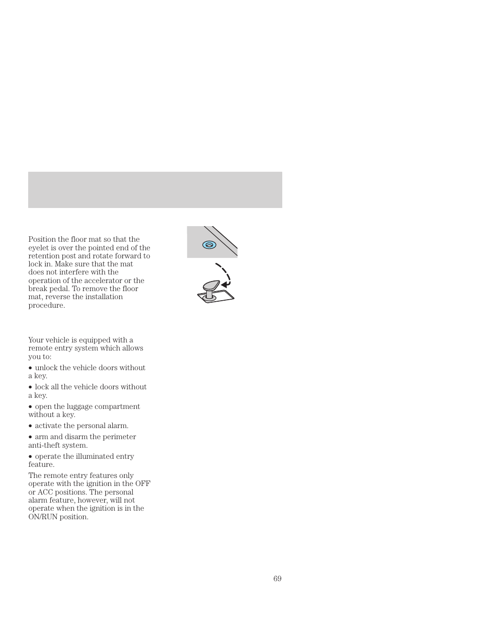 Controls and features | FORD 2001 Focus User Manual | Page 69 / 296