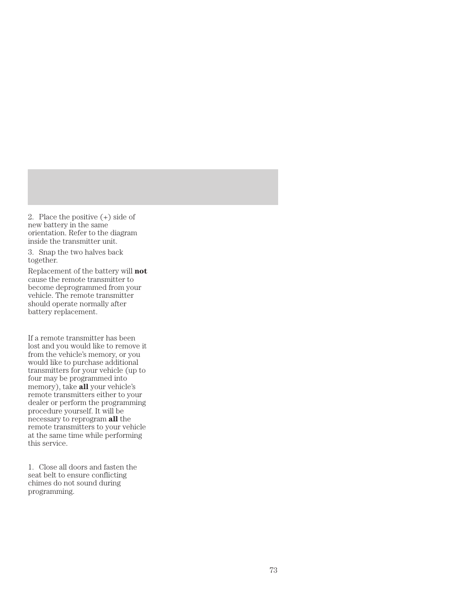 Controls and features | FORD 2001 Focus User Manual | Page 73 / 296