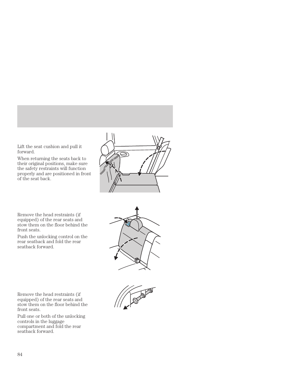 Seating and safety restraints | FORD 2001 Focus User Manual | Page 84 / 296