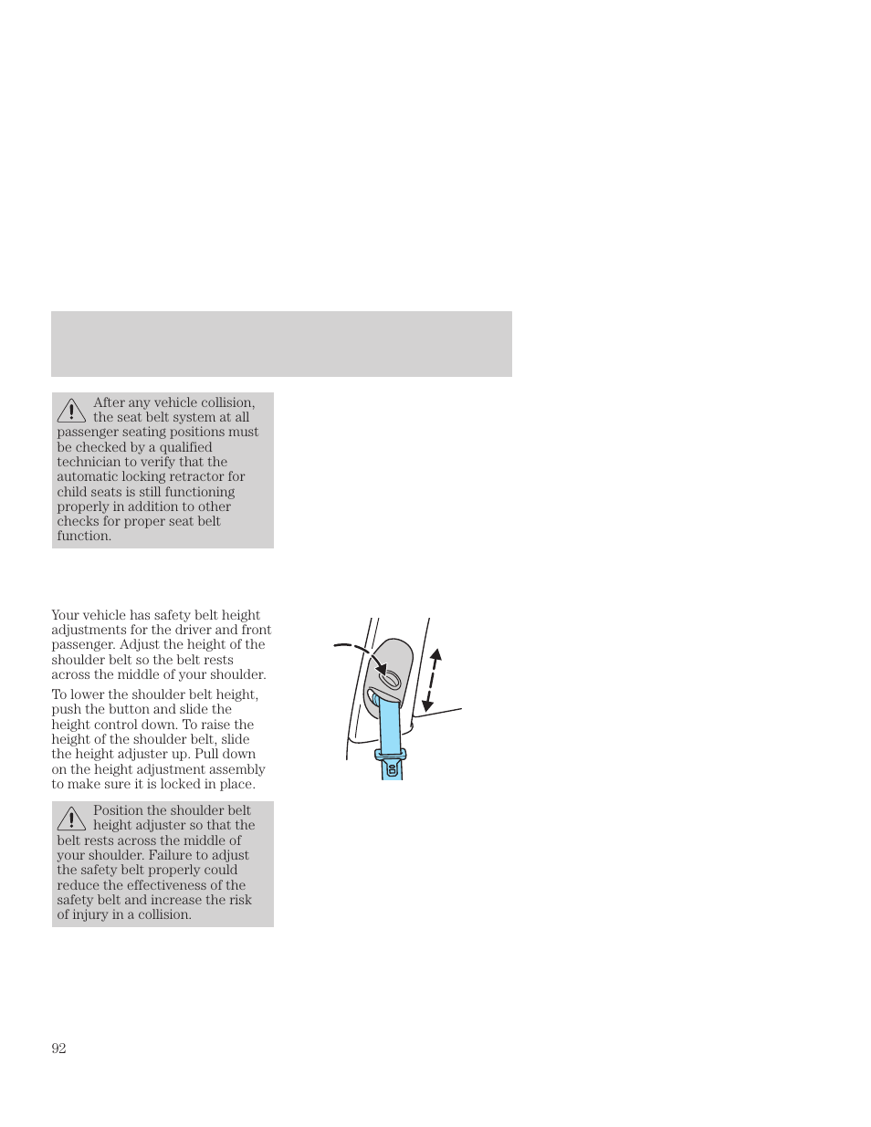 Seating and safety restraints | FORD 2001 Focus User Manual | Page 92 / 296