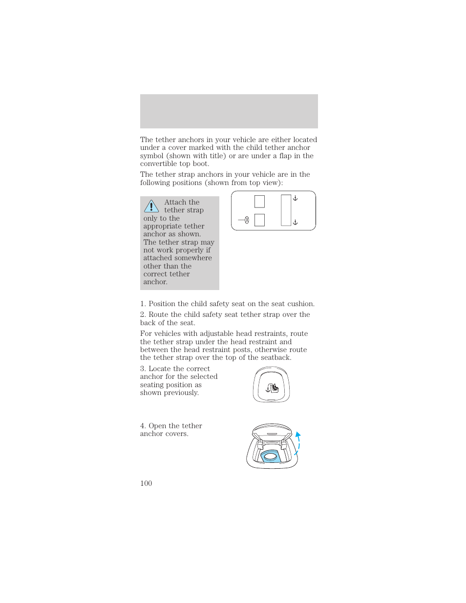 Seating and safety restraints | FORD 2001 Mustang User Manual | Page 100 / 240