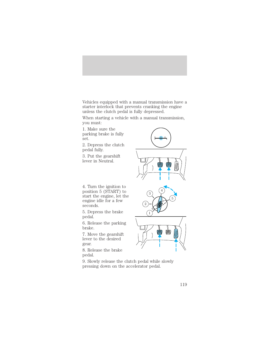 Driving | FORD 2001 Mustang User Manual | Page 119 / 240