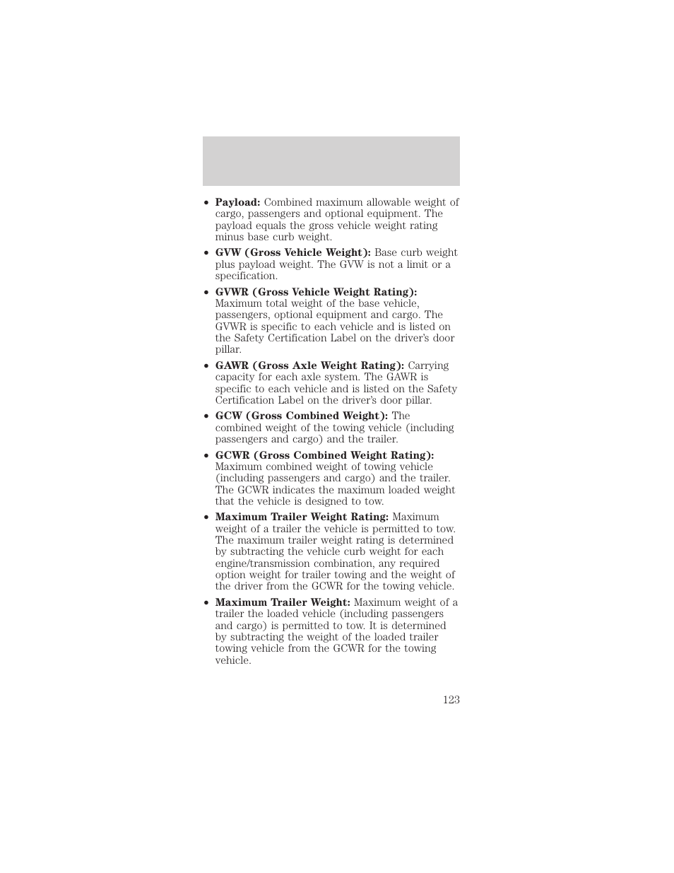 Driving | FORD 2001 Mustang User Manual | Page 123 / 240