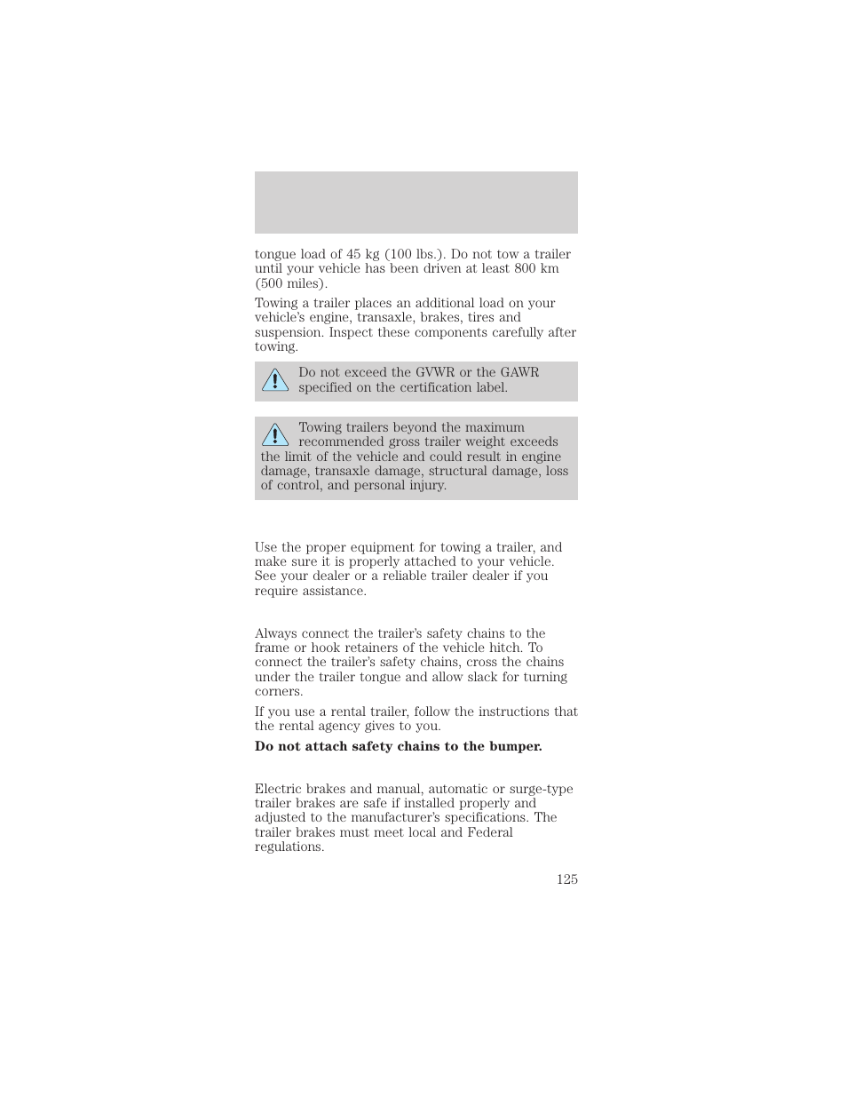 Driving | FORD 2001 Mustang User Manual | Page 125 / 240