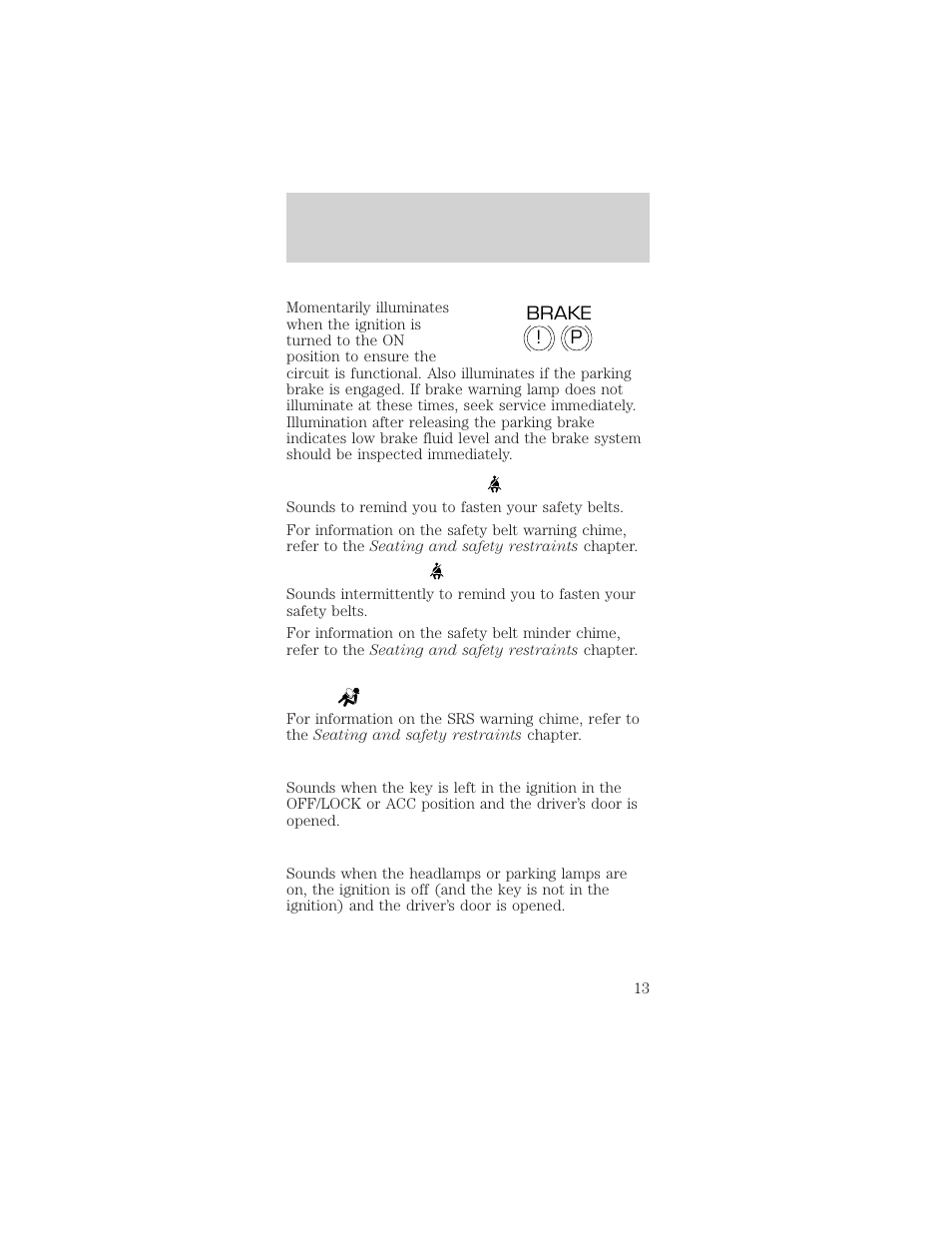 Instrumentation | FORD 2001 Mustang User Manual | Page 13 / 240