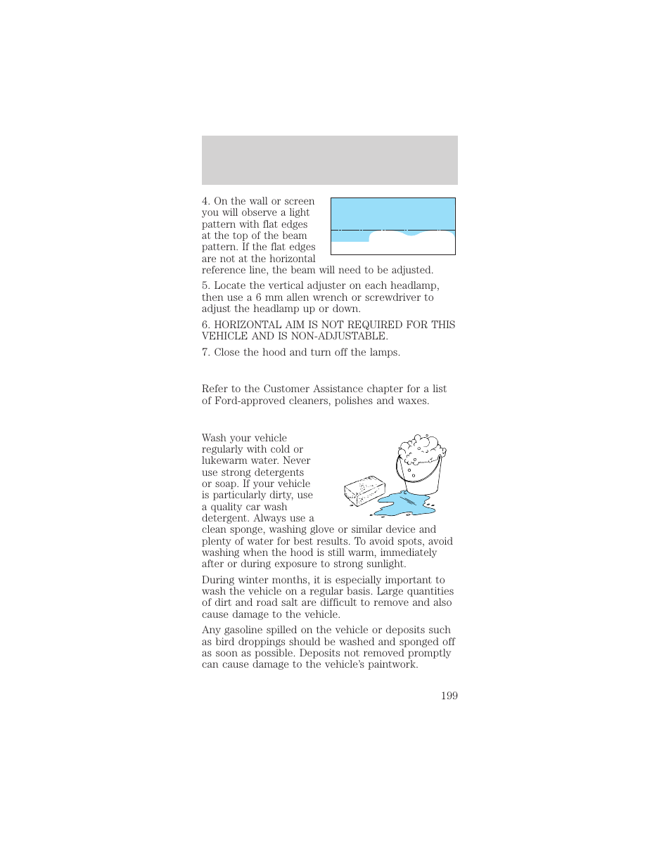 Maintenance and care | FORD 2001 Mustang User Manual | Page 199 / 240