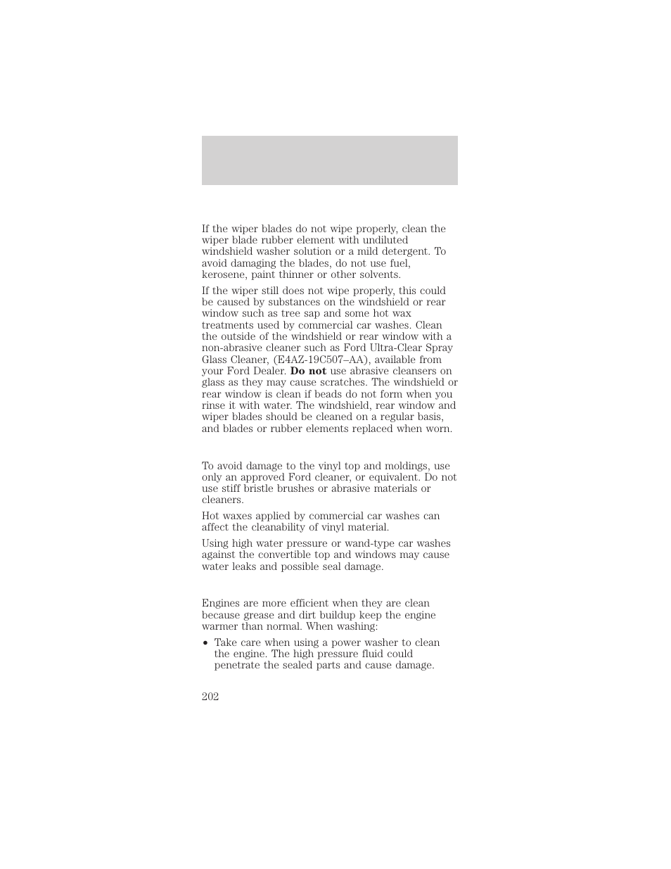 Maintenance and care | FORD 2001 Mustang User Manual | Page 202 / 240