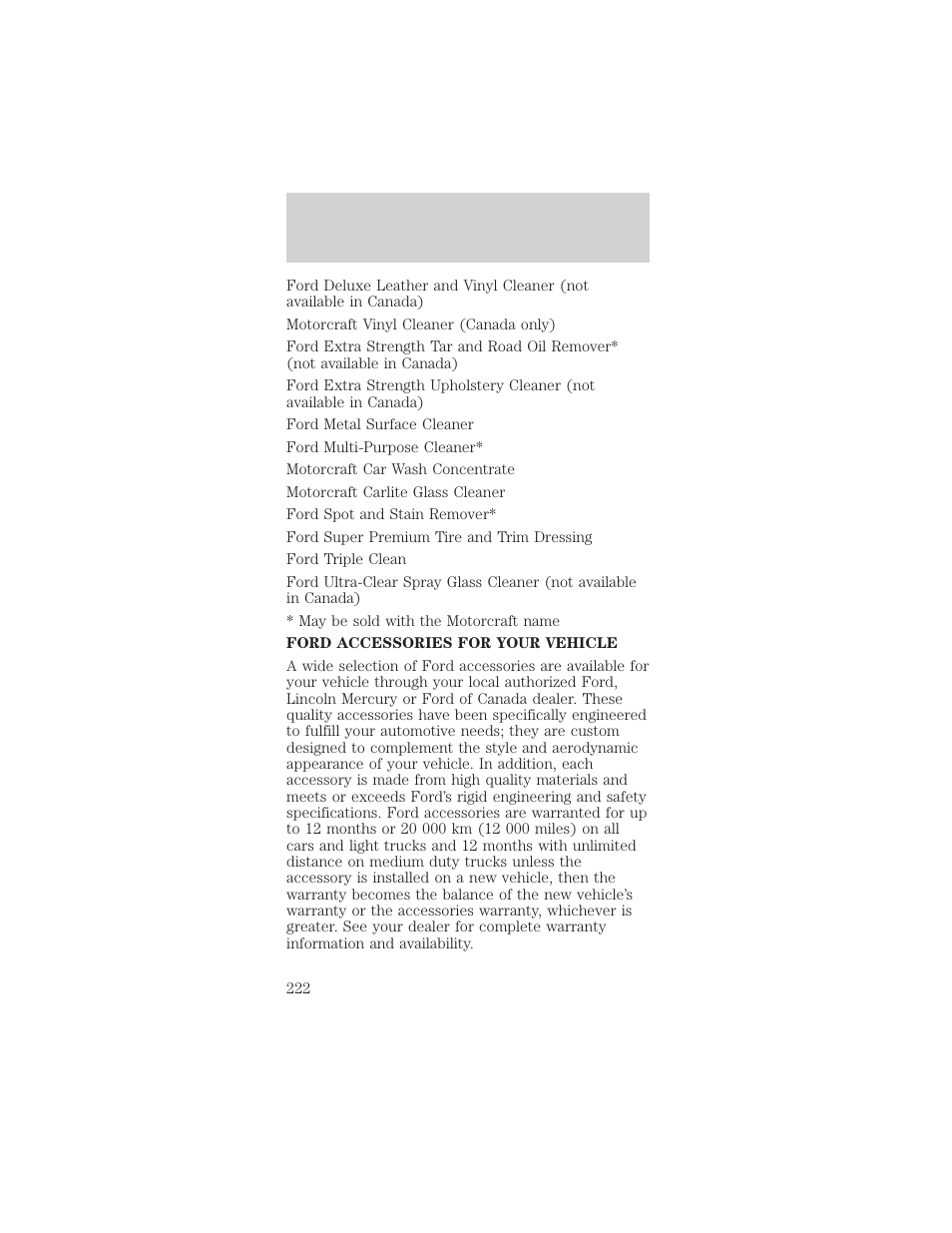 Customer assistance | FORD 2001 Mustang User Manual | Page 222 / 240