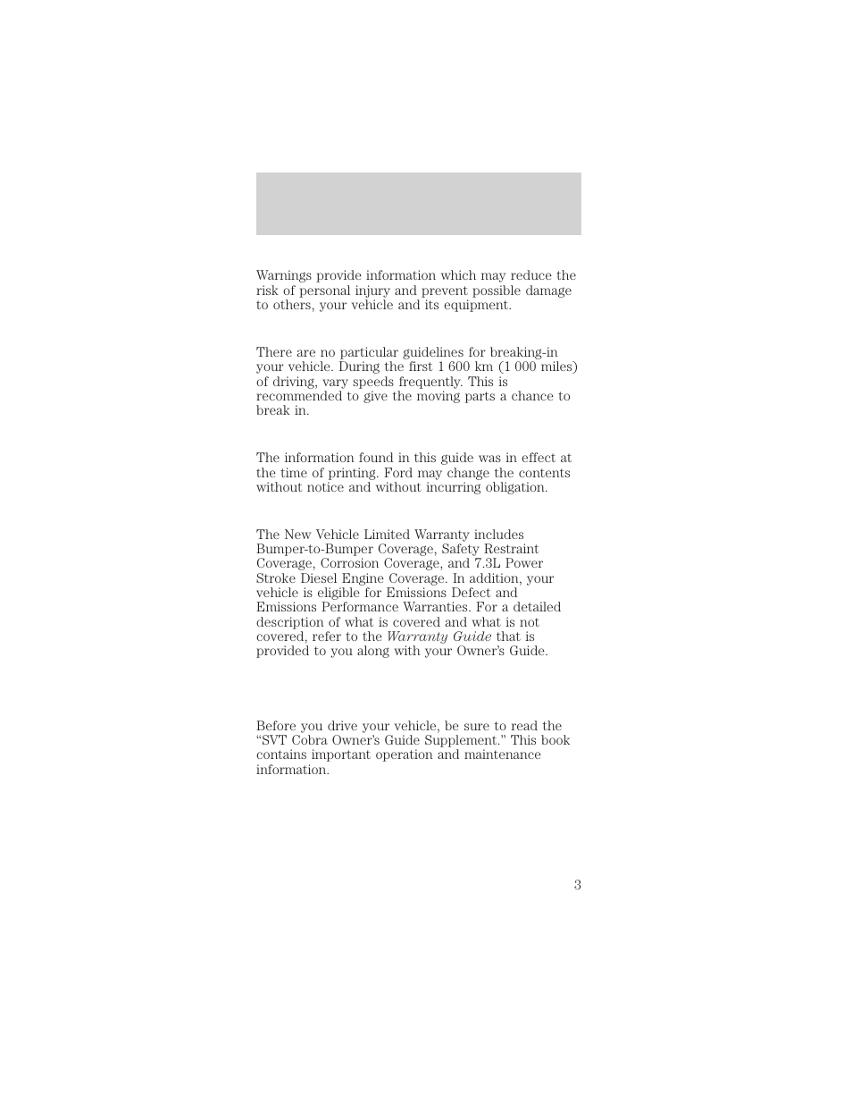 Introduction | FORD 2001 Mustang User Manual | Page 3 / 240