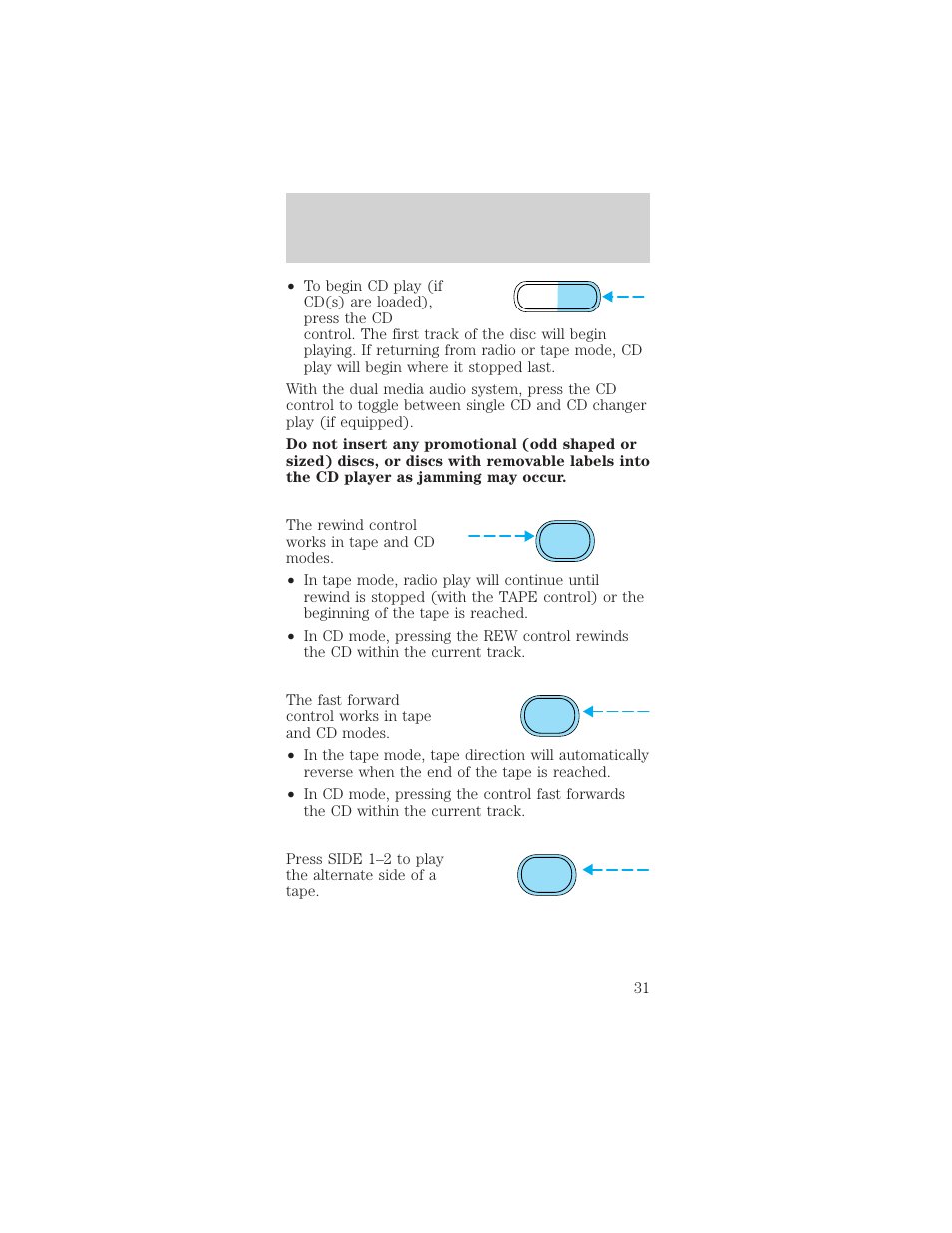 Controls and features | FORD 2001 Mustang User Manual | Page 31 / 240