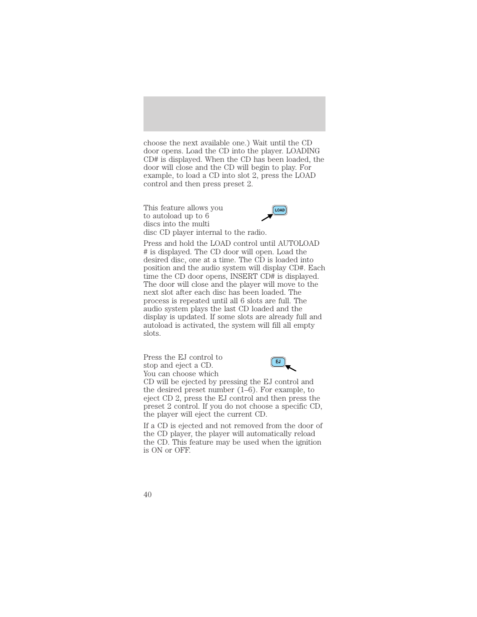 Controls and features | FORD 2001 Mustang User Manual | Page 40 / 240