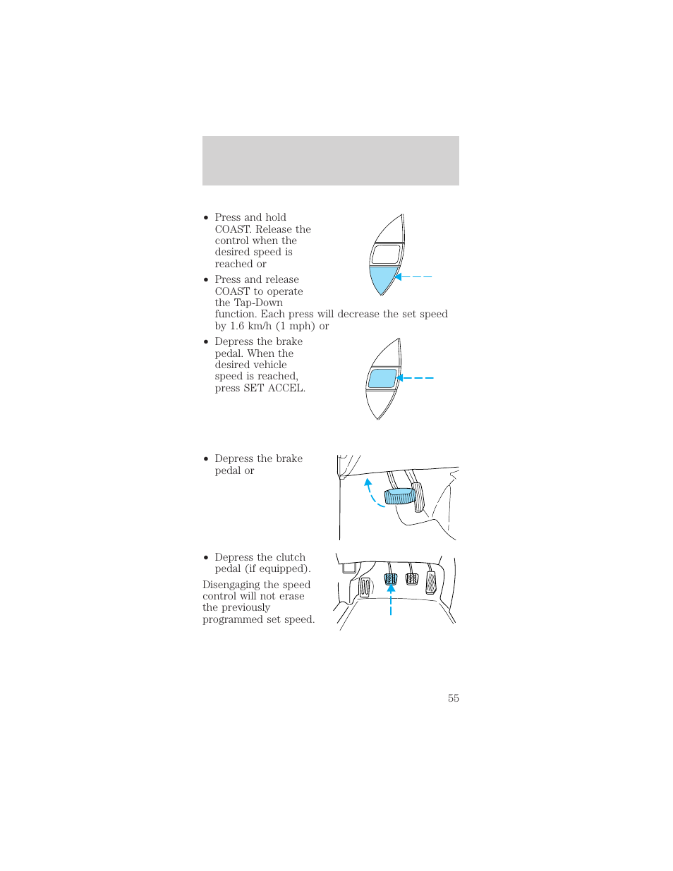 Controls and features | FORD 2001 Mustang User Manual | Page 55 / 240