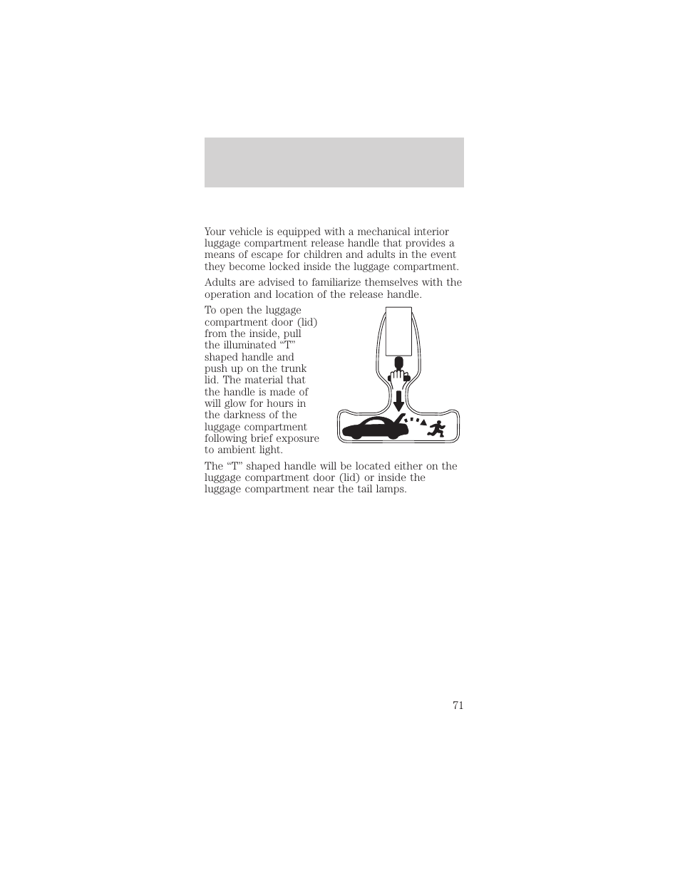 Controls and features | FORD 2001 Mustang User Manual | Page 71 / 240