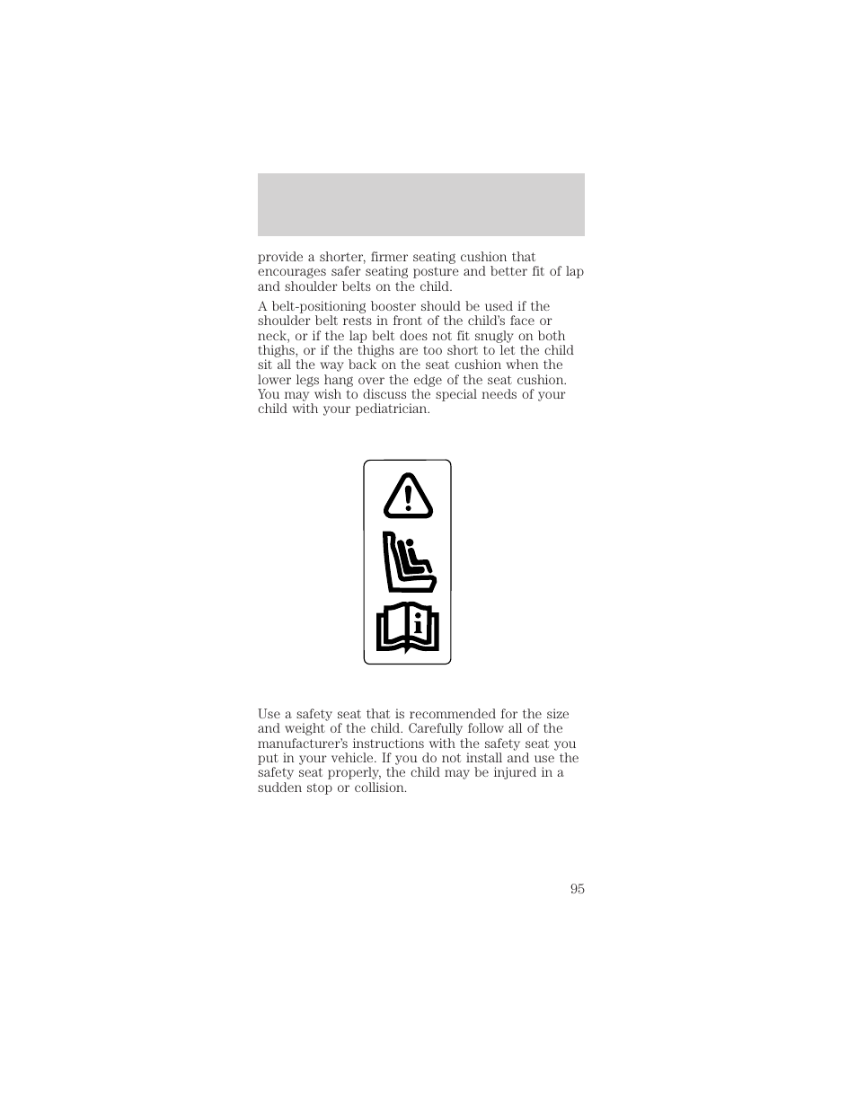 Seating and safety restraints | FORD 2001 Mustang User Manual | Page 95 / 240