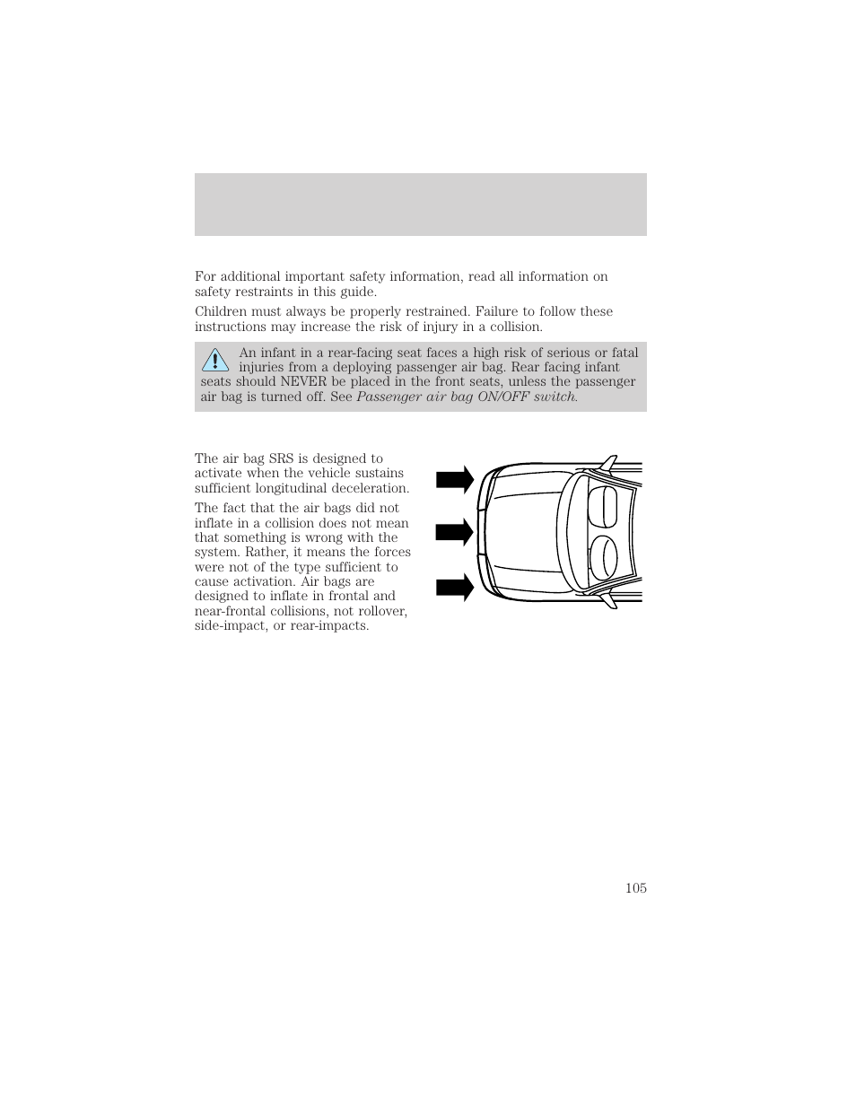 Seating and safety restraints | FORD 2001 Ranger User Manual | Page 105 / 272