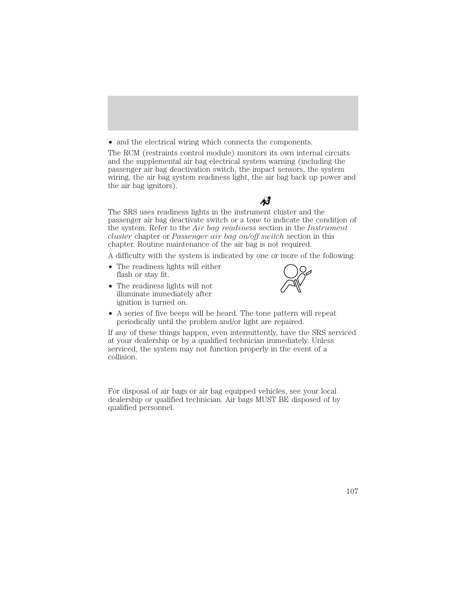 Seating and safety restraints | FORD 2001 Ranger User Manual | Page 107 / 272
