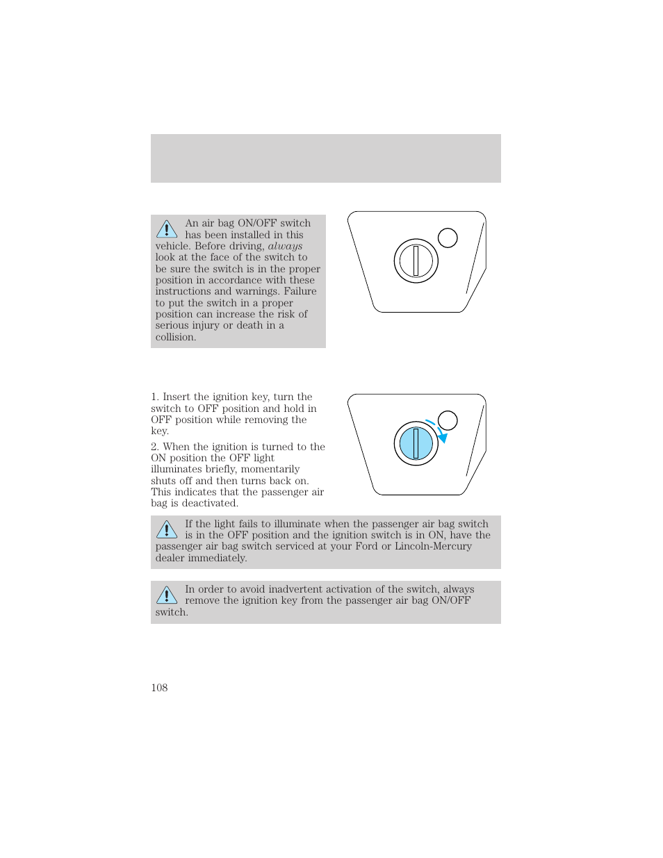 Seating and safety restraints | FORD 2001 Ranger User Manual | Page 108 / 272