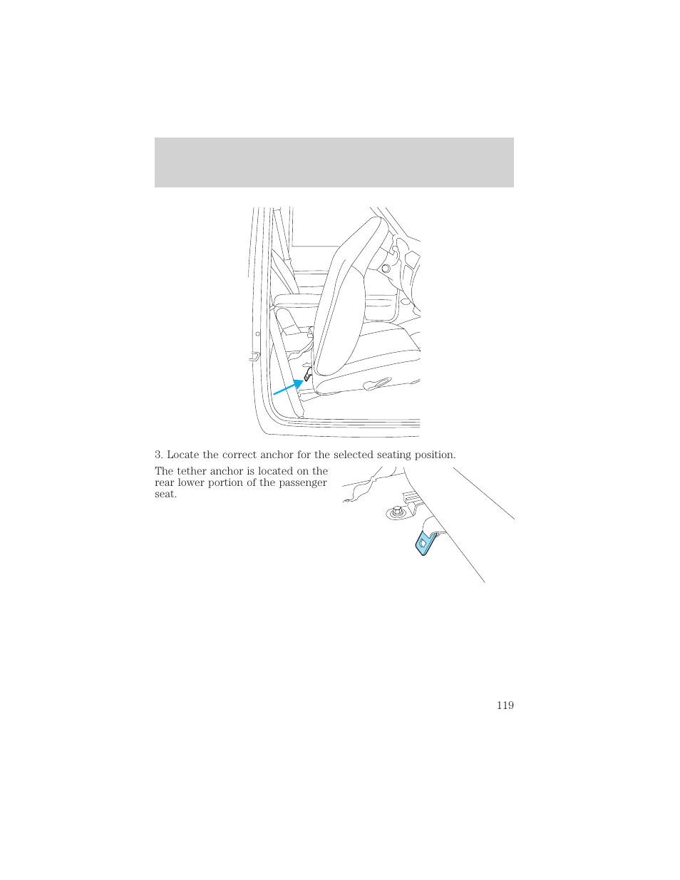 Seating and safety restraints | FORD 2001 Ranger User Manual | Page 119 / 272