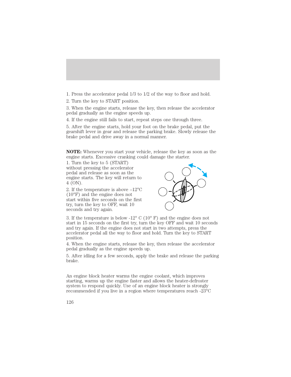 Starting | FORD 2001 Ranger User Manual | Page 126 / 272