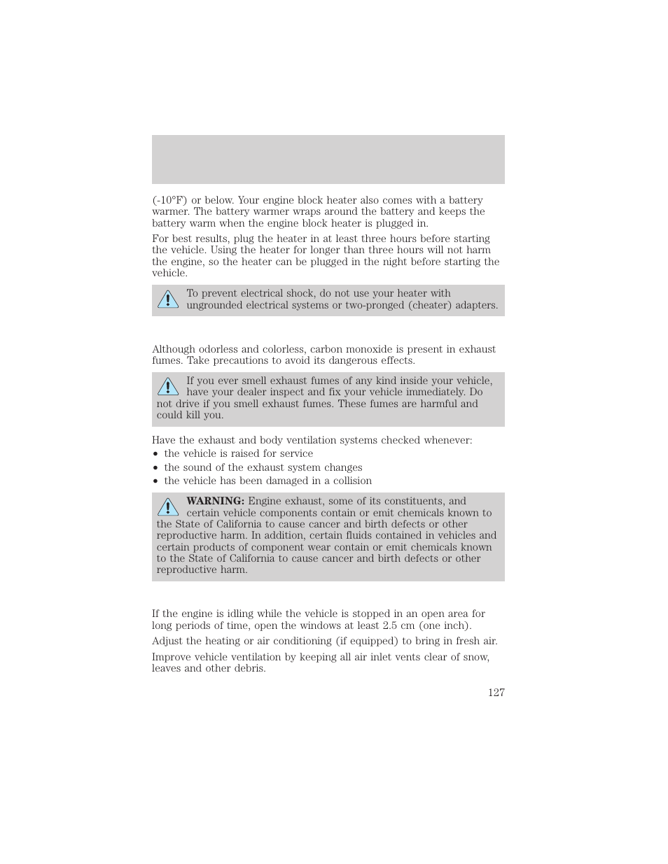 Starting | FORD 2001 Ranger User Manual | Page 127 / 272