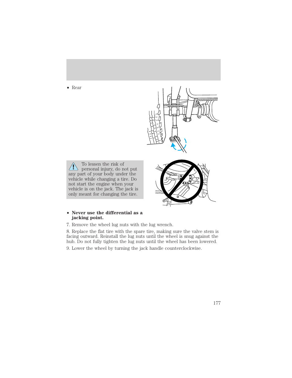 Roadside emergencies | FORD 2001 Ranger User Manual | Page 177 / 272