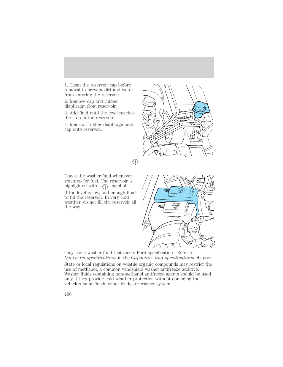 Maintenance and care | FORD 2001 Ranger User Manual | Page 196 / 272