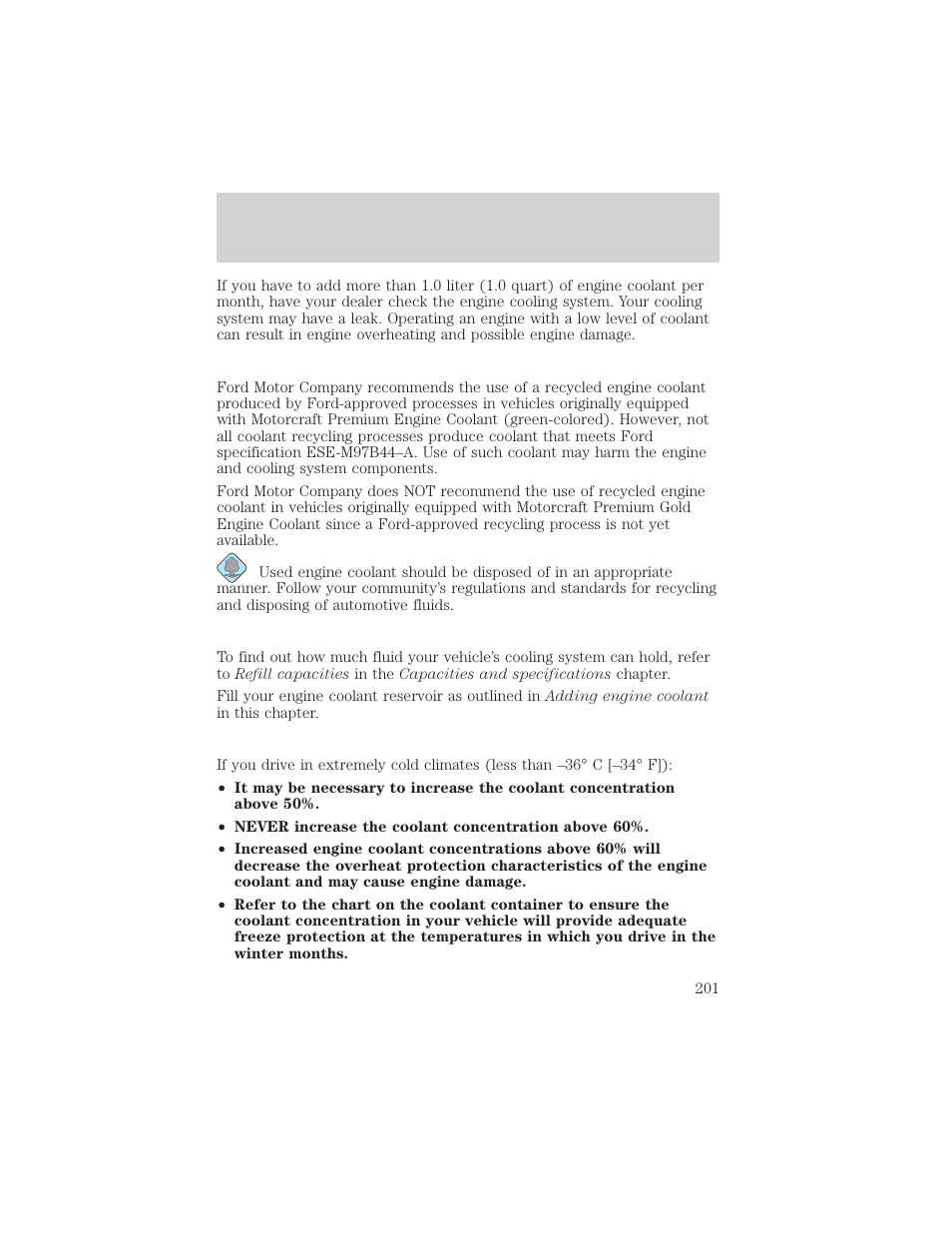Maintenance and care | FORD 2001 Ranger User Manual | Page 201 / 272