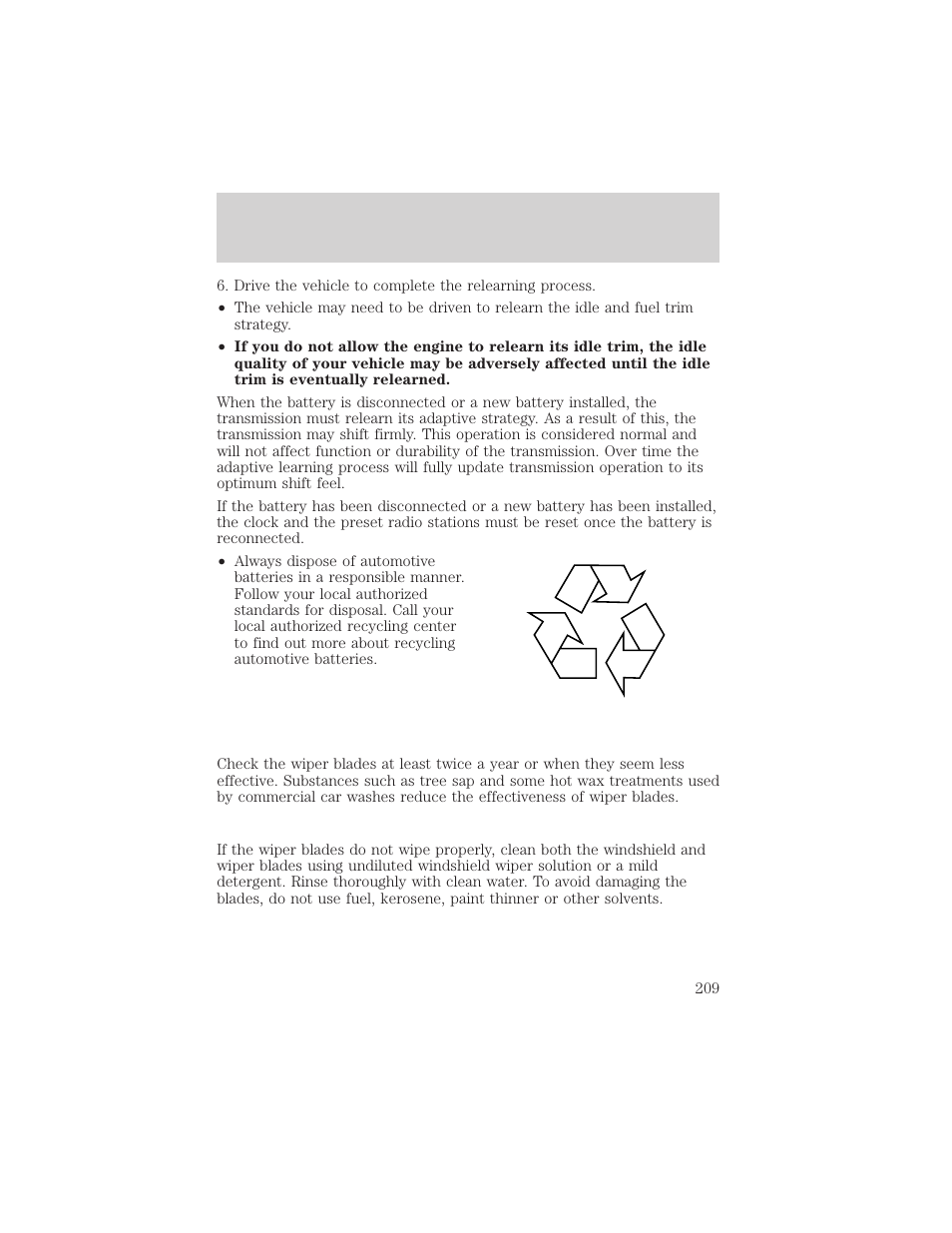Maintenance and care | FORD 2001 Ranger User Manual | Page 209 / 272
