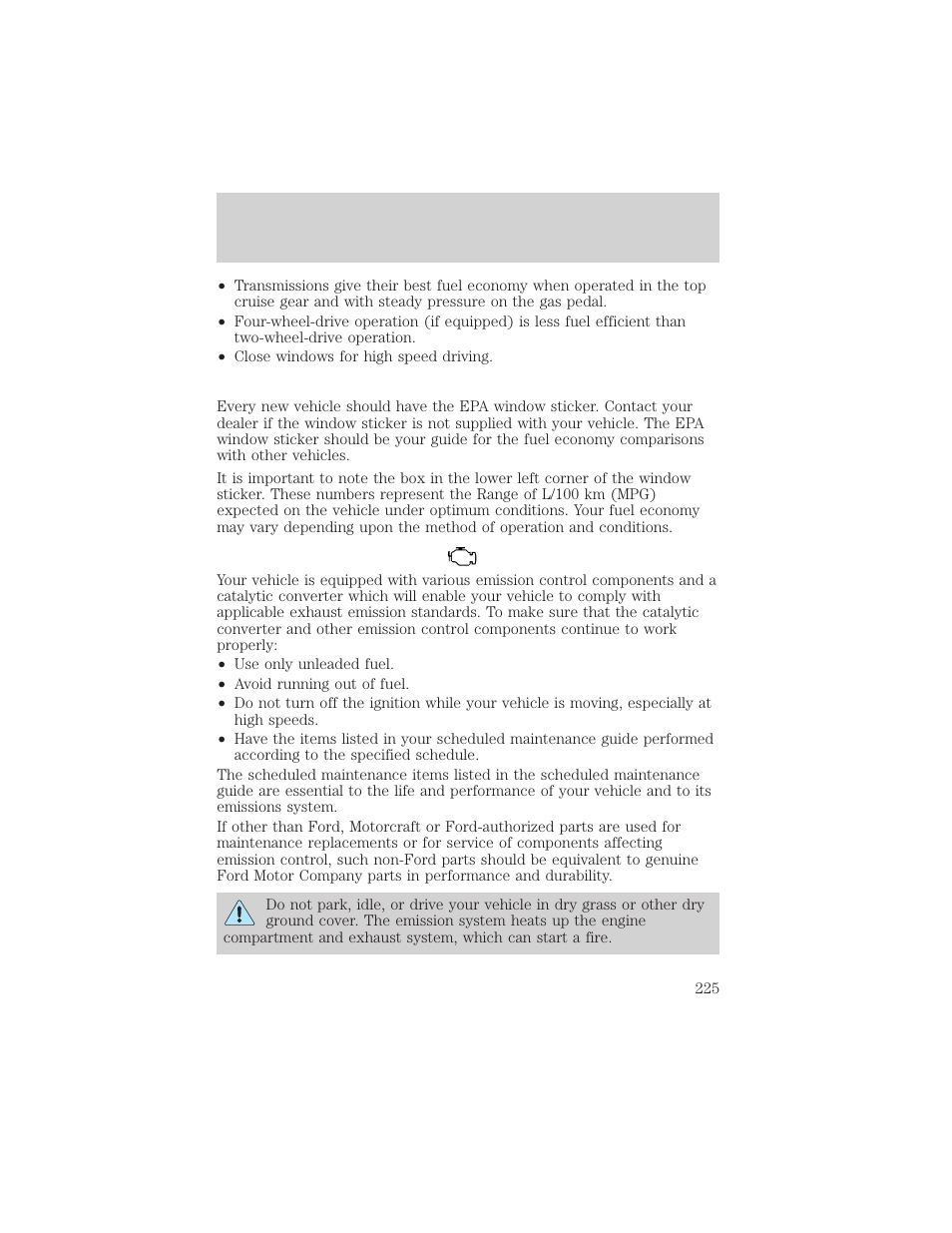 Maintenance and care | FORD 2001 Ranger User Manual | Page 225 / 272