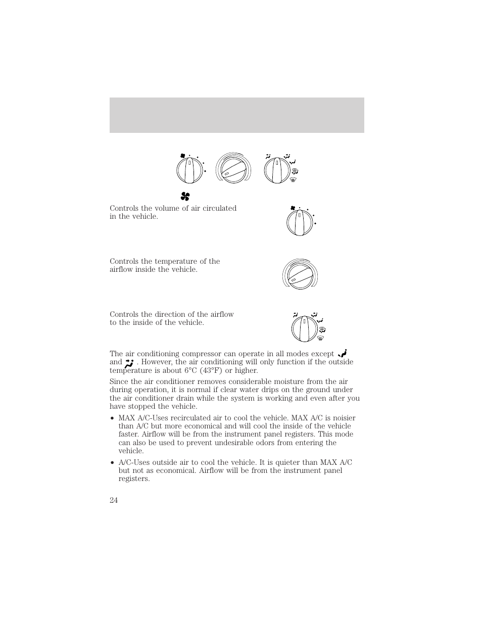 Controls and features | FORD 2001 Ranger User Manual | Page 24 / 272