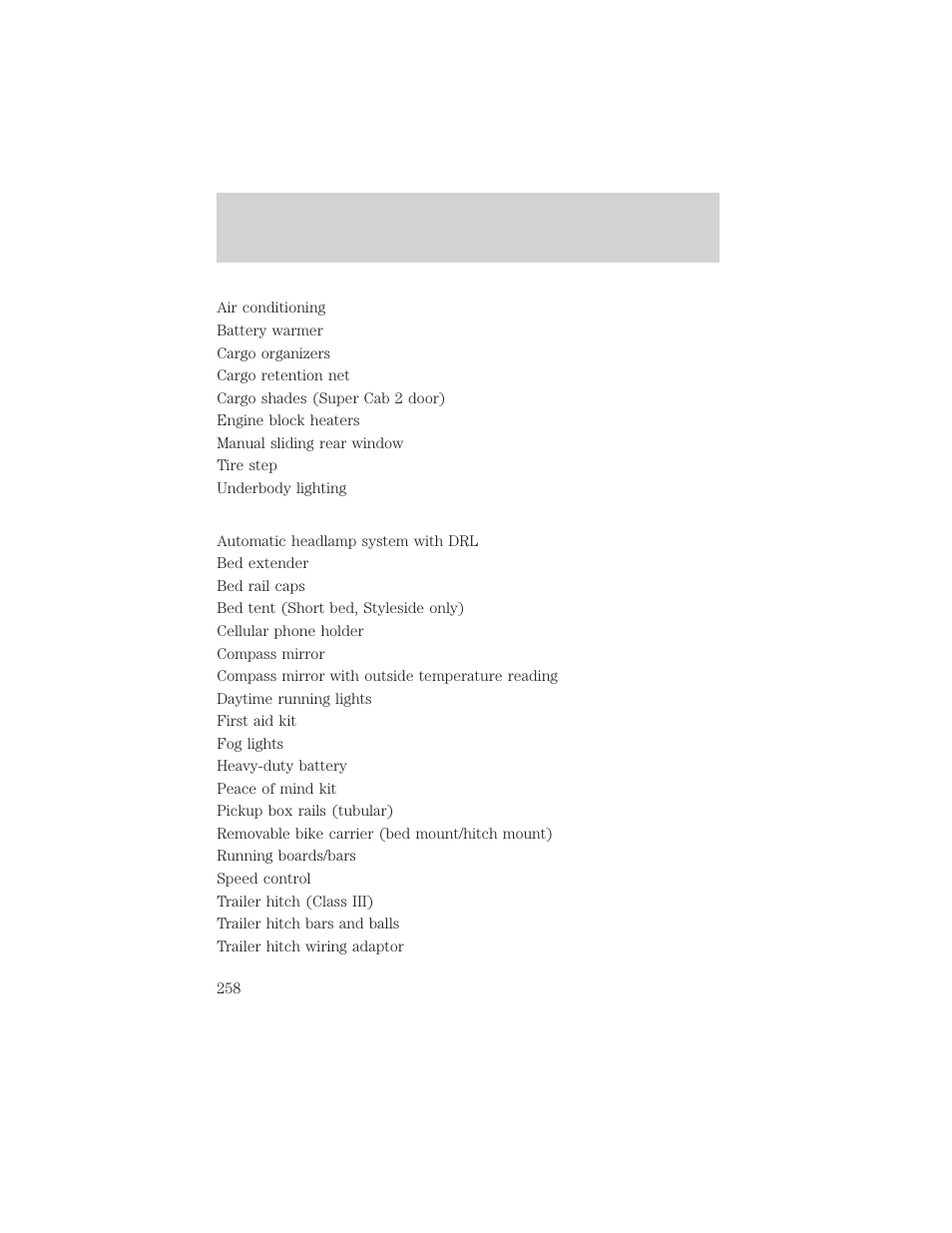 Customer assistance | FORD 2001 Ranger User Manual | Page 258 / 272