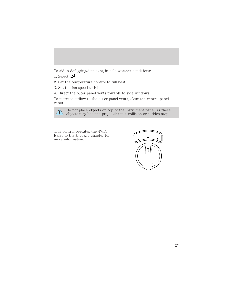 Controls and features | FORD 2001 Ranger User Manual | Page 27 / 272
