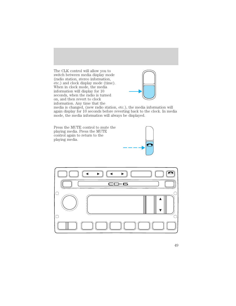 Auto clk, Controls and features | FORD 2001 Ranger User Manual | Page 49 / 272