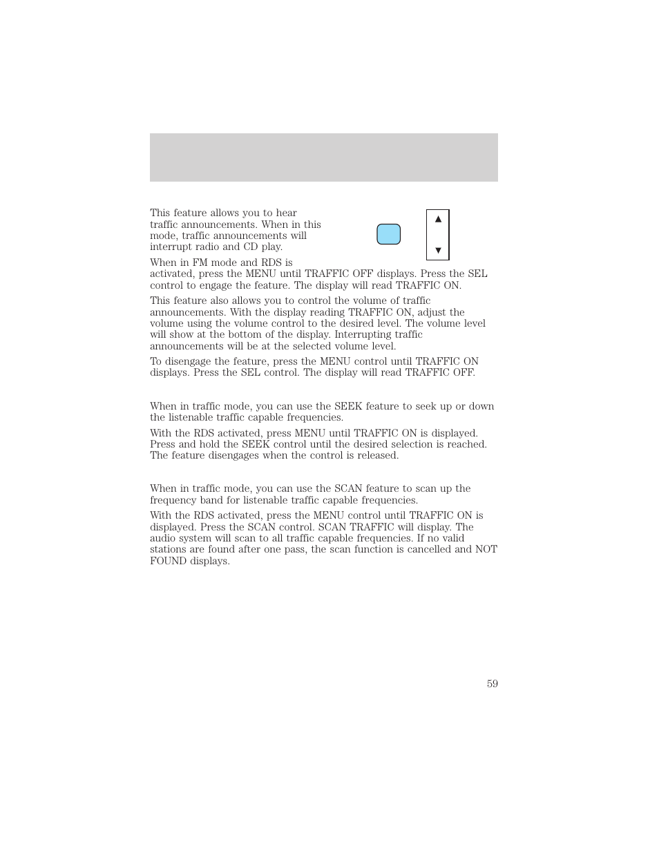 Controls and features | FORD 2001 Ranger User Manual | Page 59 / 272