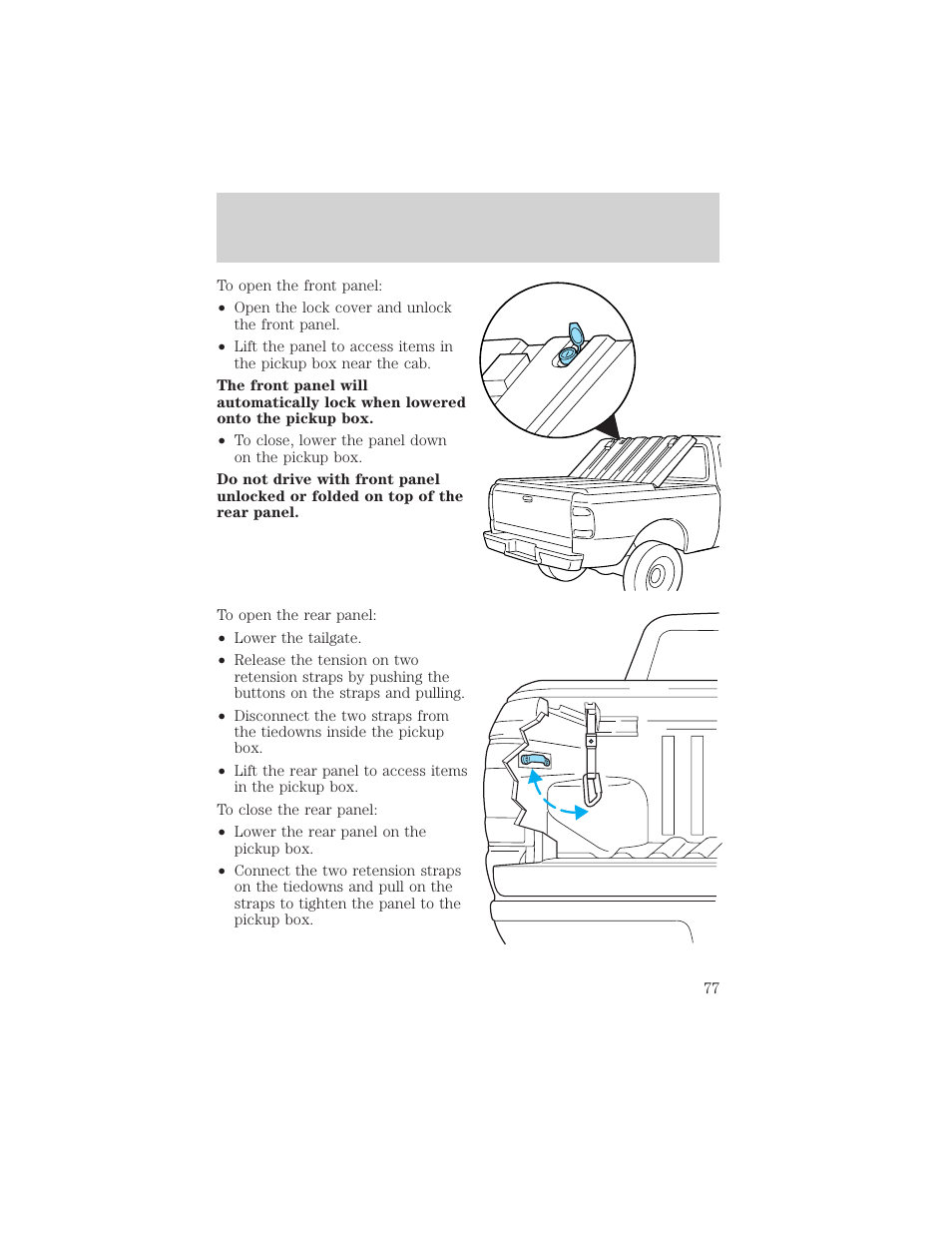 Controls and features | FORD 2001 Ranger User Manual | Page 77 / 272