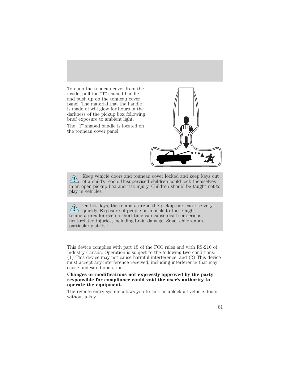 Controls and features | FORD 2001 Ranger User Manual | Page 81 / 272