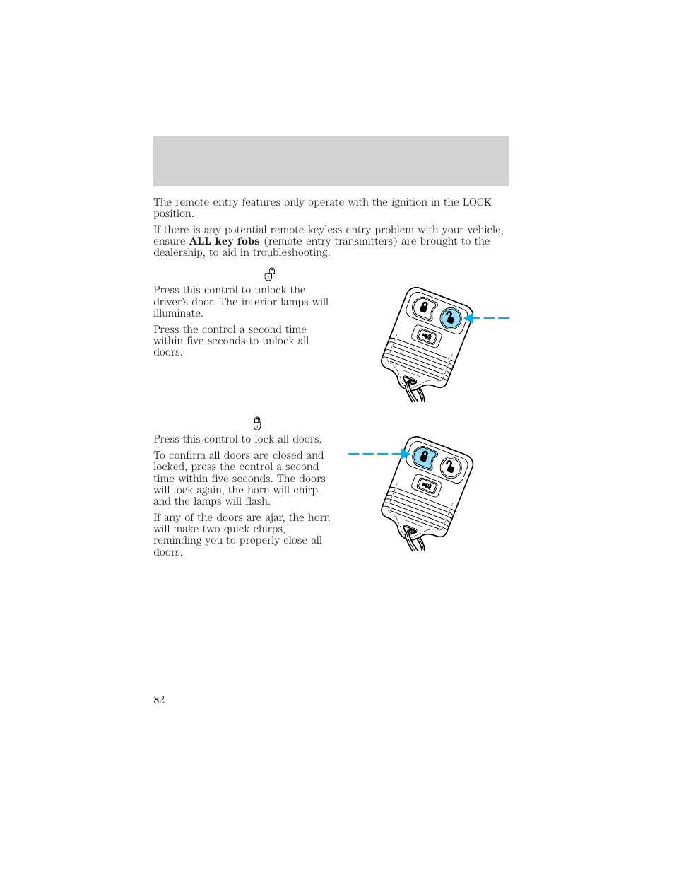 Controls and features | FORD 2001 Ranger User Manual | Page 82 / 272