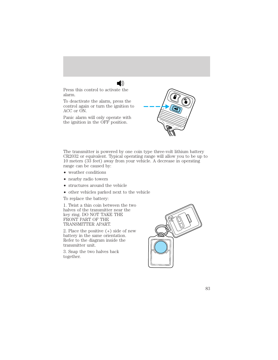 Controls and features | FORD 2001 Ranger User Manual | Page 83 / 272